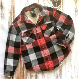 Shaun White Red Plaid Sherpa Jacket XS